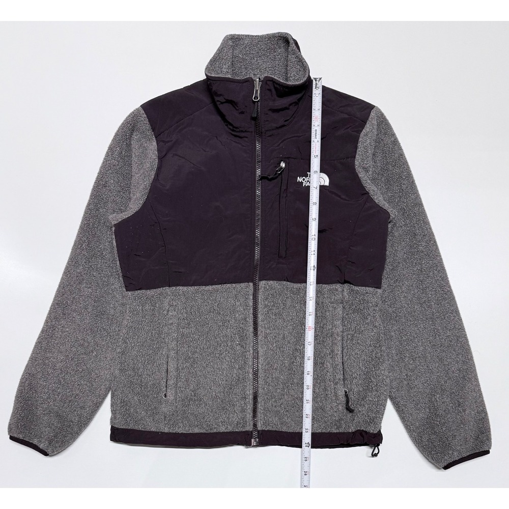 The North Face Denali Fleece Jacket Womens Small Grey Black Full Zip Polartec